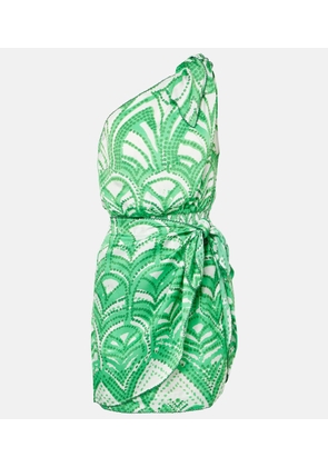 Poupette St Barth Celie printed one-shoulder minidress