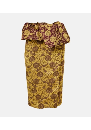 Dries Van Noten Floral ruffled midi skirt