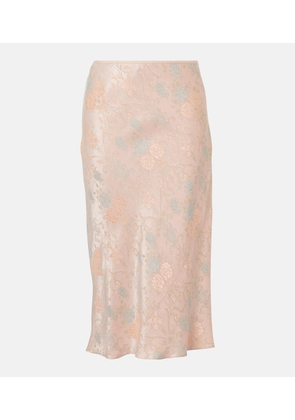 Dries Van Noten Satin jacquard midi skirt