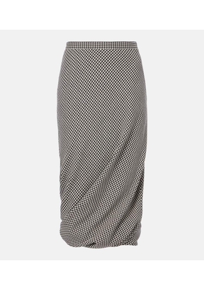 Balenciaga Twisted houndstooth wool pencil skirt
