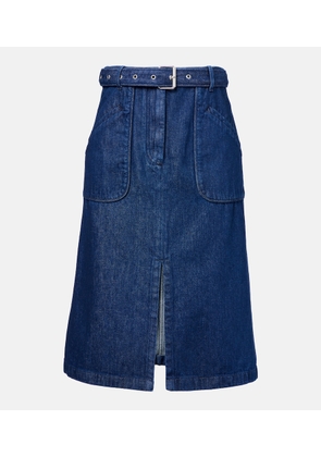 Dries Van Noten Denim midi skirt