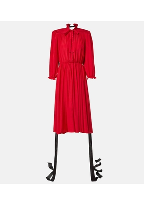 Balenciaga Bow-detail lace-up silk midi dress