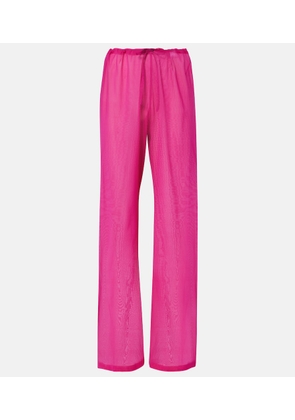 Dries Van Noten High-rise silk-blend wide-leg pants