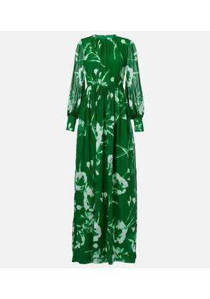 Erdem Floral silk voile gown