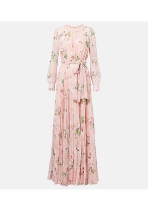 Erdem Floral pleated voile gown