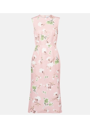 Erdem Floral cotton-blend faille midi dress