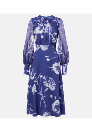 Erdem Floral silk voile midi dress