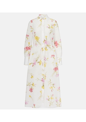 Erdem Floral cotton seersucker shirt dress