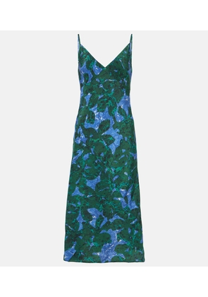 Dries Van Noten Printed silk slip dress