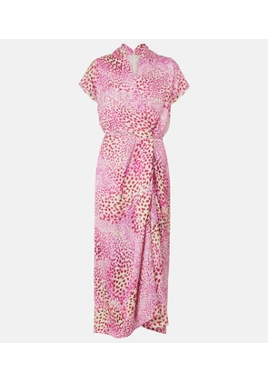 Dries Van Noten Printed satin midi dress