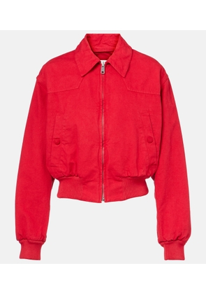 Prada Cropped cotton bomber jacket