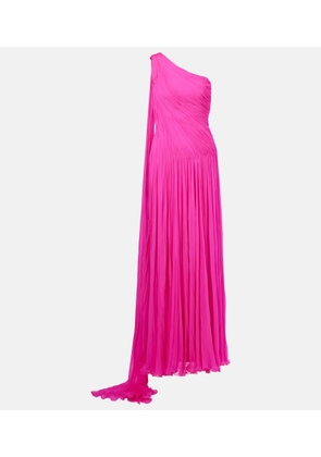 Marmar Halim Pleated silk georgette chiffon gown