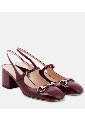 Gucci Horsebit patent leather slingback Mary Jane pumps