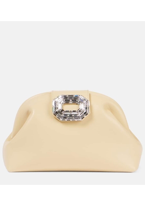 Amina Muaddi Camelia embellished leather clutch