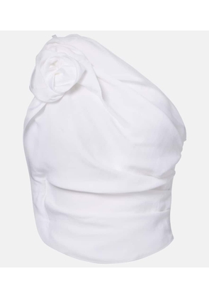 Magda Butrym Floral-applique draped one-shoulder top