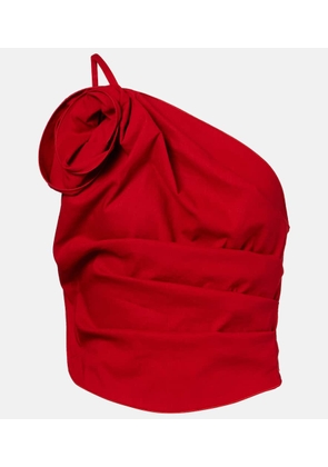 Magda Butrym Floral-applique one-shoulder top