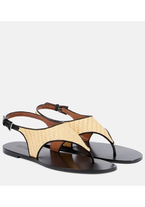 Paris Texas Amalfi raffia-effect thong sandals