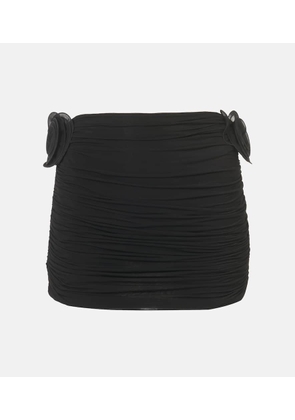 Magda Butrym Floral-applique ruched miniskirt