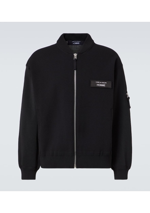 Comme des Garcons Homme Knitted jersey bomber jacket