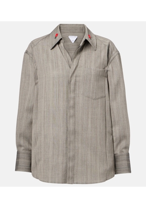 Bottega Veneta Embellished striped wool shirt