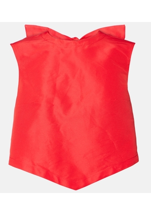 Patou Bow-detail open-back faille crop top