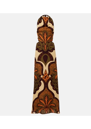 Johanna Ortiz Halterneck printed silk maxi dress