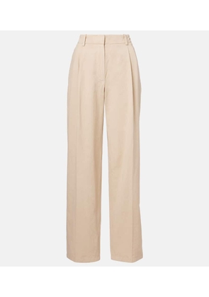 The Row Lilas cotton and linen wide-leg pants