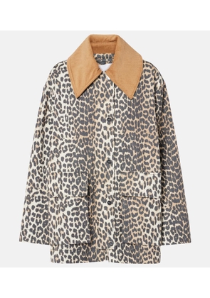 Ganni Leopard-print canvas jacket