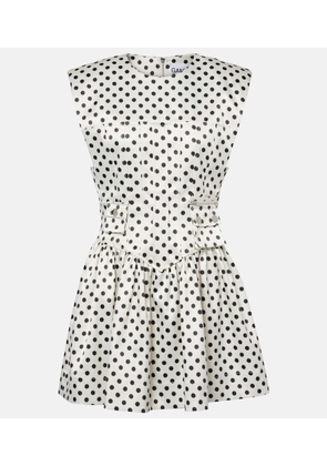 Ganni Polka-dot satin corset dress