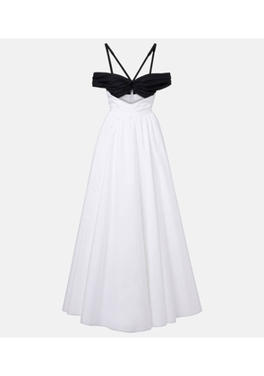 Giambattista Valli Cutout ruched off-shoulder cotton gown