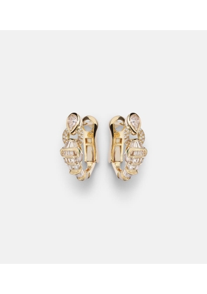Shay Jewelry Serpentine 18kt gold hoop earrings with diamonds