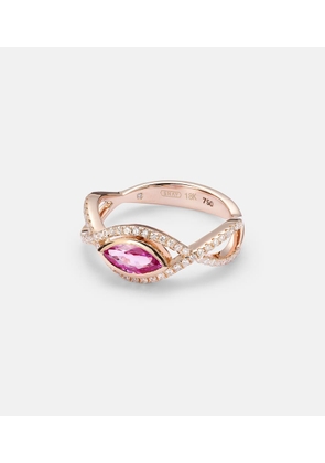 Shay Jewelry 18kt rose gold ring with sapphire and diamonds