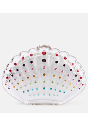 Aquazzura Crystal Shell embellished clutch