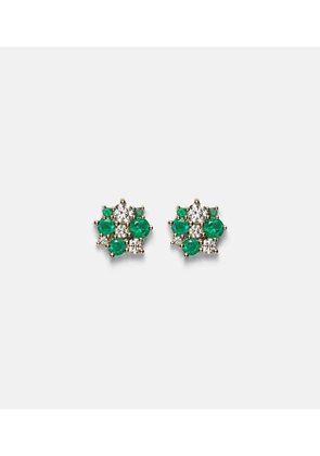 Sydney Evan Cocktail 14kt gold earrings with emeralds and diamonds