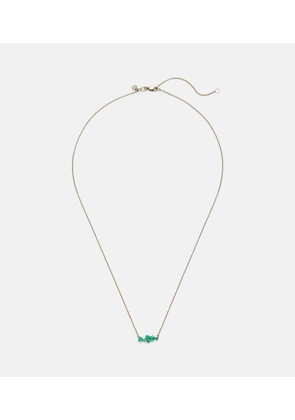 Sydney Evan Cocktail Bar 14kt gold necklace with emeralds and diamonds