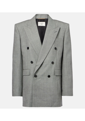 Saint Laurent Double-breasted wool twill blazer