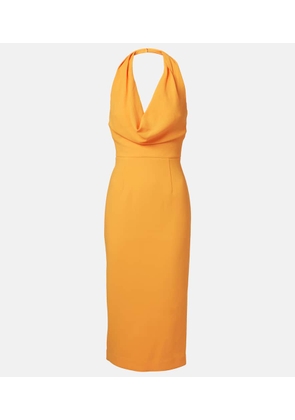 Rebecca Vallance Draped halterneck crepe midi dress