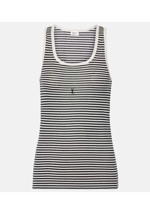 Saint Laurent Cassandre cotton jersey tank top
