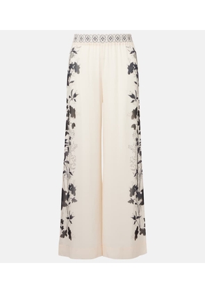La DoubleJ Printed silk palazzo pants