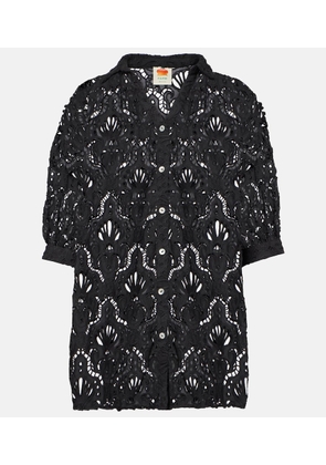 Farm Rio Seashell broderie anglaise cotton shirt