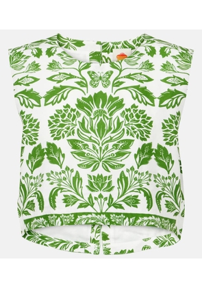 Farm Rio Delicate Tapestry linen-blend top