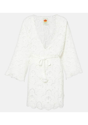 Farm Rio Seashell broderie anglaise cotton beach dress