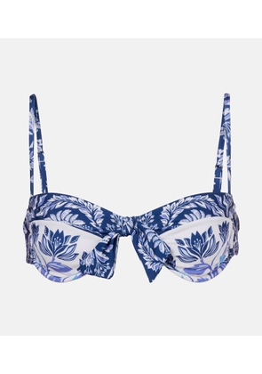 Farm Rio Bow-detail floral bikini top