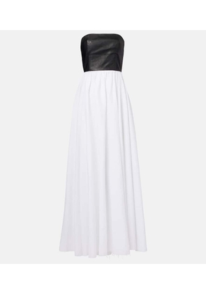Gabriela Hearst Neferu leather-trimmed linen maxi dress