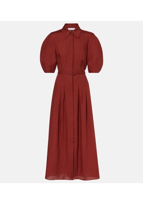 Gabriela Hearst Maude belted linen shirt dress
