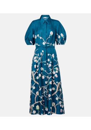 Gabriela Hearst Maude floral silk shirt dress