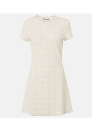 Tory Burch Logo cotton-blend terry jacquard minidress