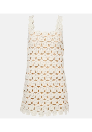 Staud Hoya floral crochet cotton minidress