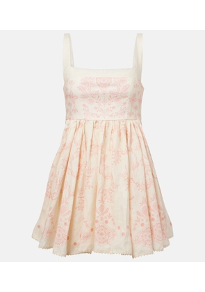 Agua by Agua Bendita Hierbabuena Floritura linen minidress
