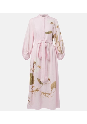 Erdem Printed linen midi dress
